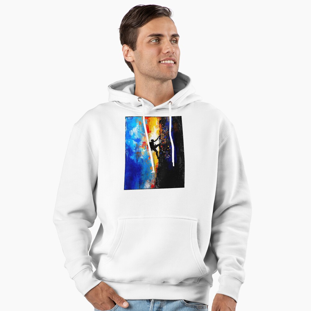 Abstract Rock Climber Ascent: One Design, On Everything — Hoodie