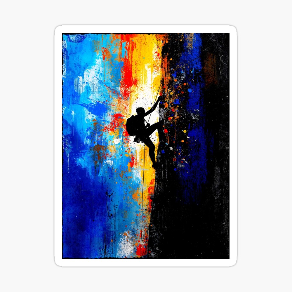 Abstract Rock Climber Ascent: One Design, On Everything — Sticker
