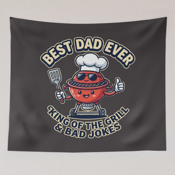 Item preview, Best Dad Ever BBQ King – King of the Grill & Bad Jokes Funny Father’s Day Gift designed and sold by MartBook.