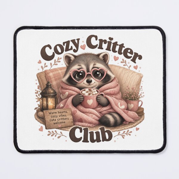 Item preview, Cozy Raccoon Hot Chocolate Kawaii Sticker designed and sold by Ashley critters.