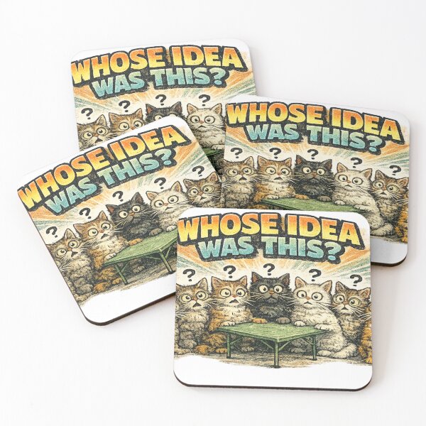 Item preview, Whose Idea Was This Funny Cat Meeting Meme Sticker designed and sold by irfanshikh.
