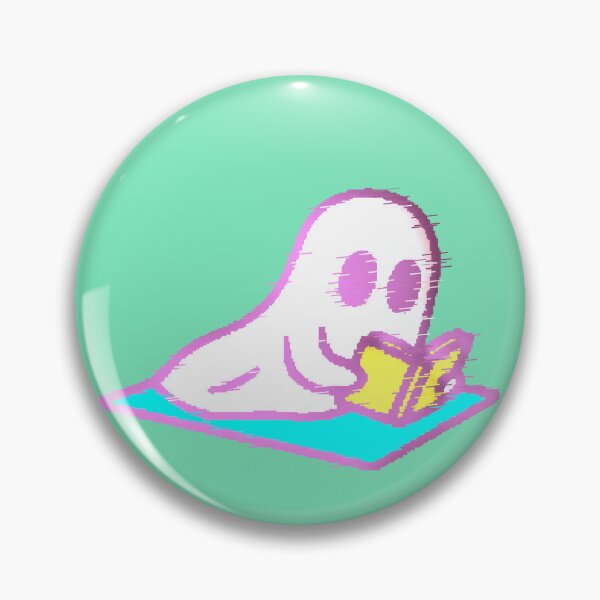Item preview, Ghost Reader Kawaii Book Ghost Glitch Retro designed and sold by AstronautMerch.