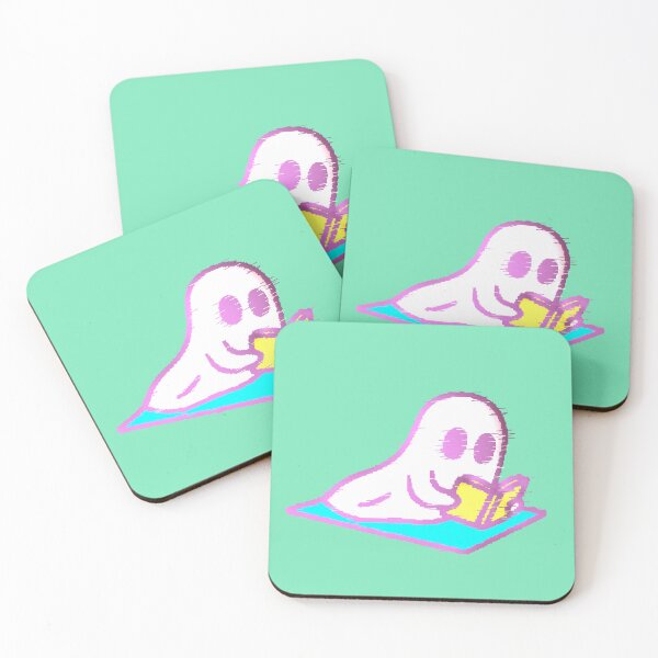 Item preview, Ghost Reader Kawaii Book Ghost Glitch Retro designed and sold by AstronautMerch.