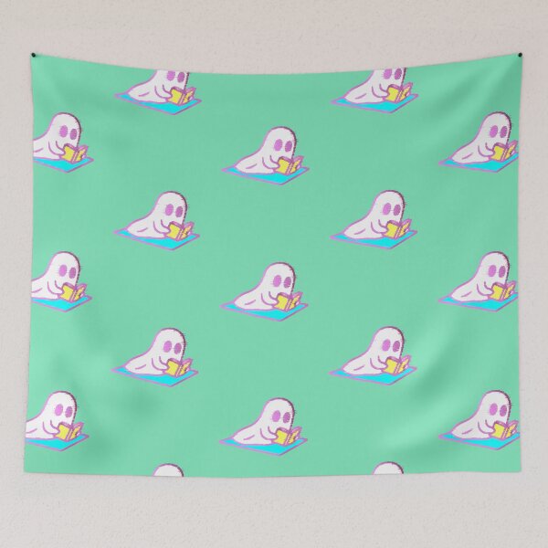 Item preview, Ghost Reader Kawaii Book Ghost Glitch Retro designed and sold by AstronautMerch.