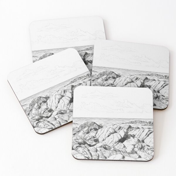 Item preview, Wild Coast at Batz-sur-Mer – Pencil Drawing designed and sold by KiwiPurple.