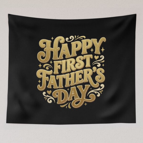 Item preview, Elegant Gold "Happy First Father's Day" Gift – Custom New Dad Apparel, Keepsakes & Home Decor designed and sold by SideKickCreates.