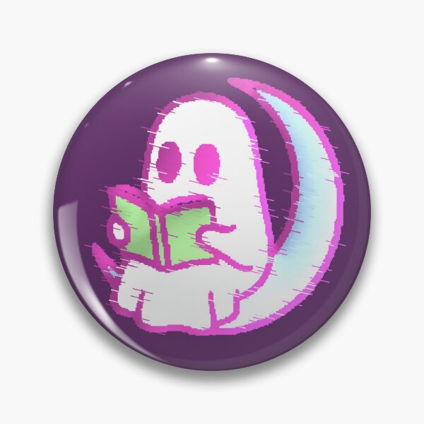 Item preview, Ghost Moon Reader Kawaii Book Ghost Glitch designed and sold by AstronautMerch.