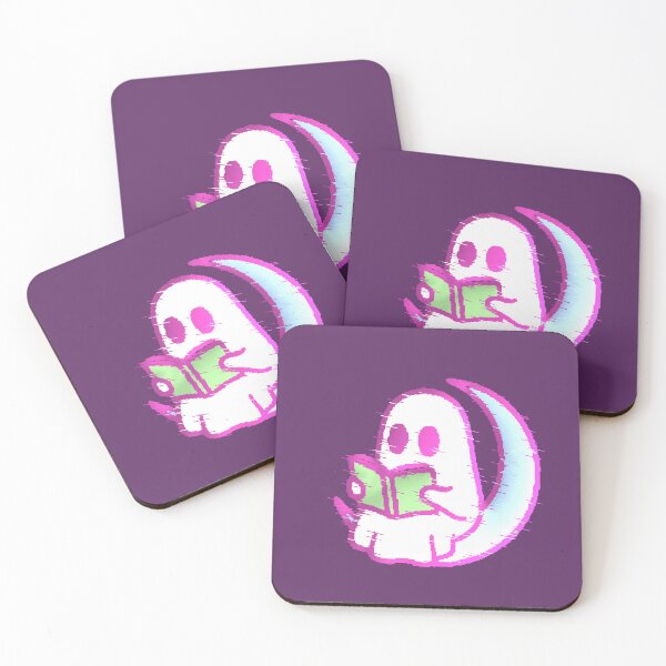 Item preview, Ghost Moon Reader Kawaii Book Ghost Glitch designed and sold by AstronautMerch.