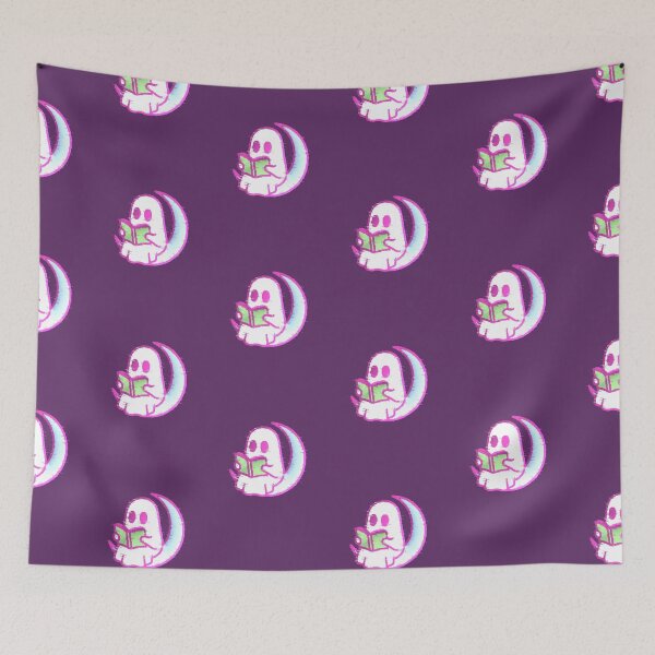 Item preview, Ghost Moon Reader Kawaii Book Ghost Glitch designed and sold by AstronautMerch.