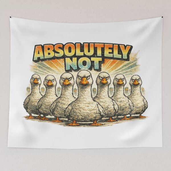 Item preview, Absolutely Not Funny Angry Duck Meme Sticker designed and sold by irfanshikh.