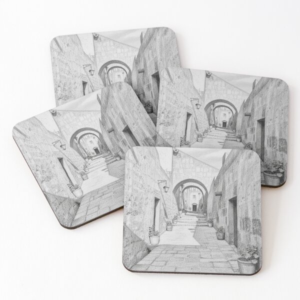Item preview, Enigmatic Alley in Arequipa – Pencil Drawing designed and sold by KiwiPurple.