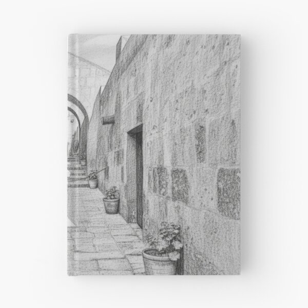 Item preview, Enigmatic Alley in Arequipa – Pencil Drawing designed and sold by KiwiPurple.