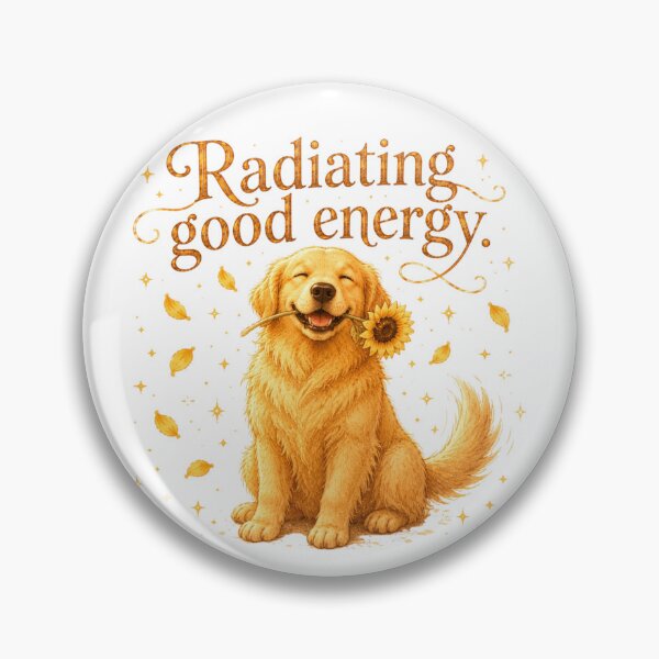 Item preview, Golden Retriever Radiating Good Energy Sunflower Field designed and sold by AQUILAKREO.