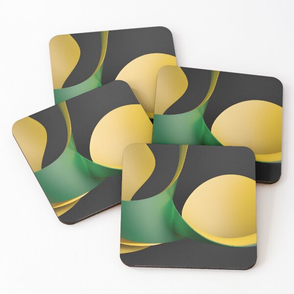 Item preview, Luxury Green Gold Abstract Curves Modern Minimalist Digital Art Background designed and sold by iiwart.
