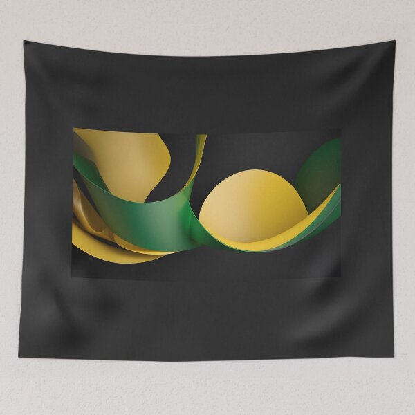 Item preview, Luxury Green Gold Abstract Curves Modern Minimalist Digital Art Background designed and sold by iiwart.