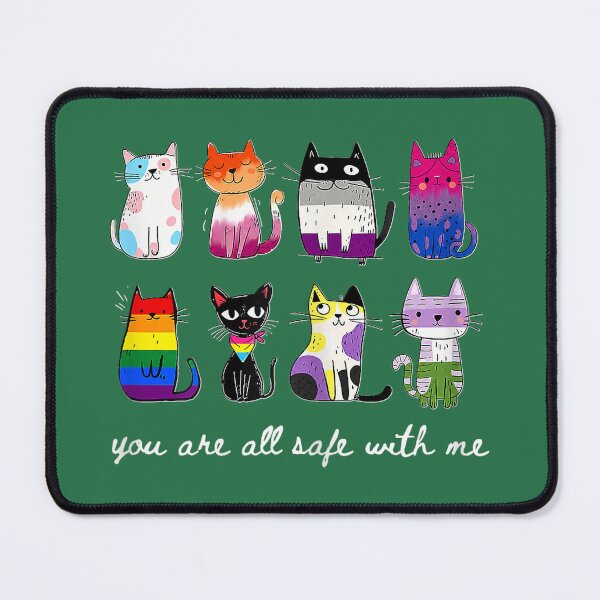 Item preview, You are All Safe with Me Cute Cat Pride Month LGBT Support designed and sold by whimsymadhu.
