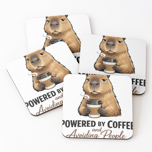 Item preview, Capybara Coffee Lover - Powered by Coffee and Avoiding People Funny Introvert Capybara designed and sold by Ermicioi.