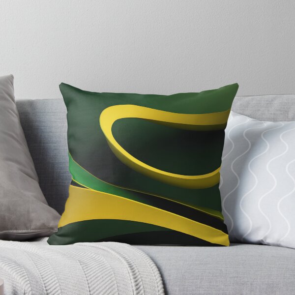 Item preview, Abstract Green and Gold Flowing Ribbon Waves Luxury Modern Wallpaper Design designed and sold by iiwart.