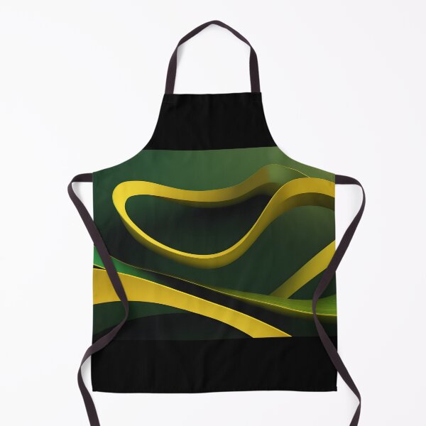 Item preview, Abstract Green and Gold Flowing Ribbon Waves Luxury Modern Wallpaper Design designed and sold by iiwart.