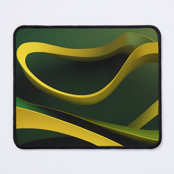 Item preview, Abstract Green and Gold Flowing Ribbon Waves Luxury Modern Wallpaper Design designed and sold by iiwart.