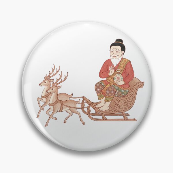 Item preview, Thai Traditional Art Santa Claus on Reindeer Sleigh designed and sold by SIAM MERMAID.