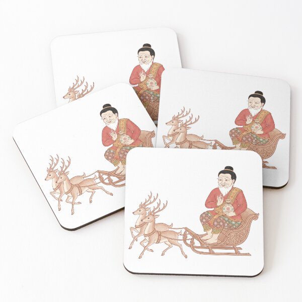 Item preview, Thai Traditional Art Santa Claus on Reindeer Sleigh designed and sold by SIAM MERMAID.
