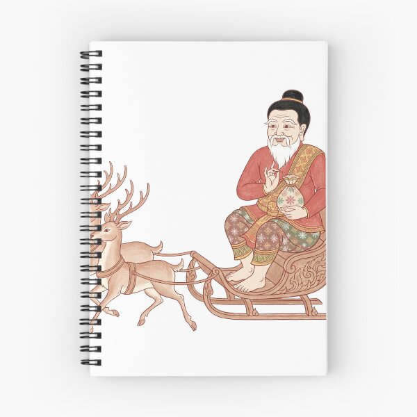 Item preview, Thai Traditional Art Santa Claus on Reindeer Sleigh designed and sold by SIAM MERMAID.