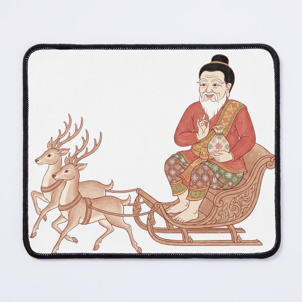 Item preview, Thai Traditional Art Santa Claus on Reindeer Sleigh designed and sold by SIAM MERMAID.