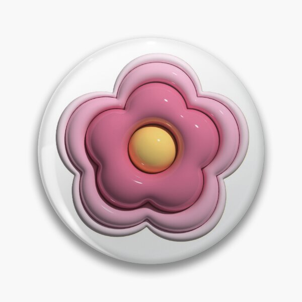 Item preview, 3D Pink Flower Sticker | Glossy Kawaii Flower | Cute Pastel Floral 3D Render designed and sold by Pophands.