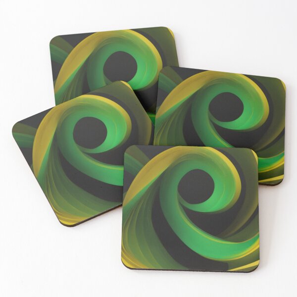 Item preview, Abstract Green Gold Spiral Wave Futuristic Motion Art Wallpaper Design designed and sold by iiwart.