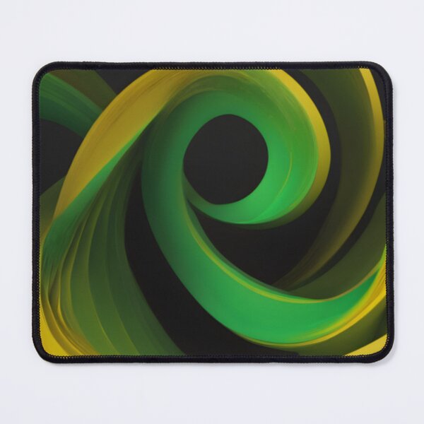 Item preview, Abstract Green Gold Spiral Wave Futuristic Motion Art Wallpaper Design designed and sold by iiwart.