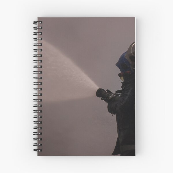 Item preview, Firefighters Team Battling Heavy Smoke and Flames With Hose During Emergency Fire Response Training and Rescue Operation designed and sold by Nmallia.
