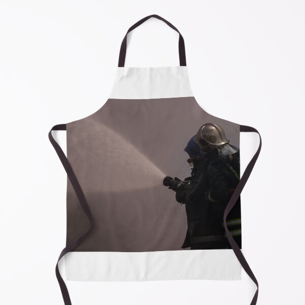 Item preview, Firefighters Team Battling Heavy Smoke and Flames With Hose During Emergency Fire Response Training and Rescue Operation designed and sold by Nmallia.