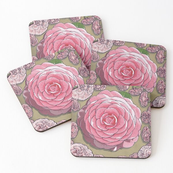 Item preview, Stippled Camellia and Carnations designed and sold by DaisyEverbright.