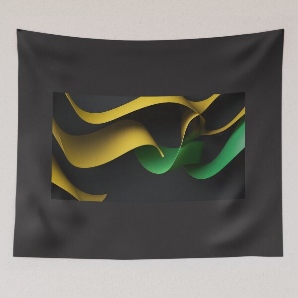 Item preview, Modern Green and Gold Ribbon Flow Abstract Luxury Background Artwork designed and sold by iiwart.