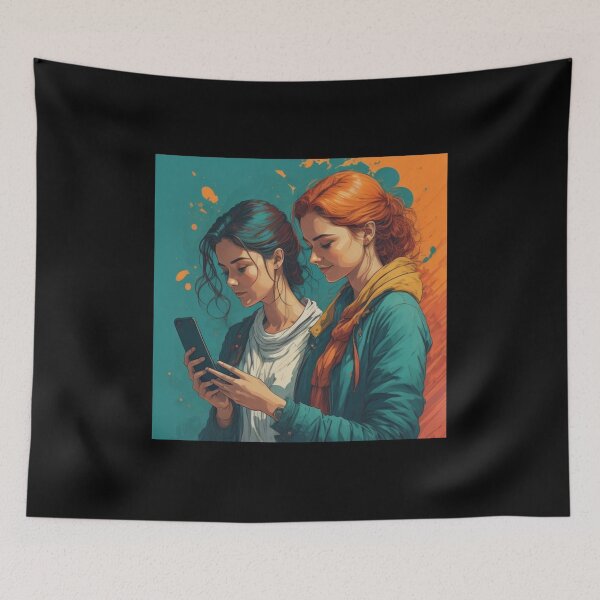 Item preview, Digital Connection – Best Friends and Vibrant Pop Art designed and sold by UmSkelig834.