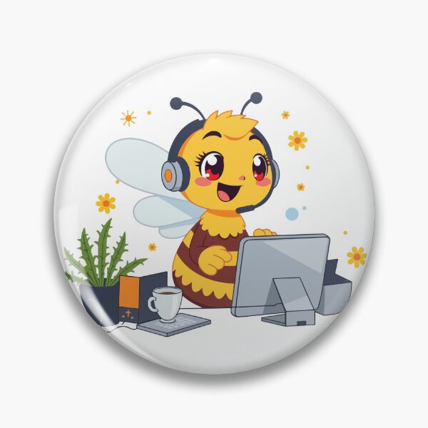 Item preview, Busy Bee Customer Support Cute IT Worker Honey Bee designed and sold by ArtByKaleem.