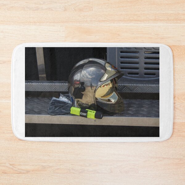 Item preview, Firefighter Helmet On Fire Truck Step With Reflective Visor Flashlight And Emergency Gear Ready designed and sold by Nmallia.