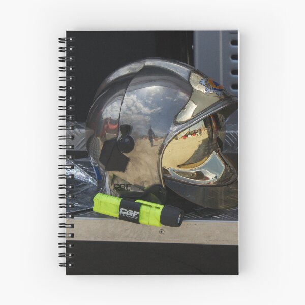 Item preview, Firefighter Helmet On Fire Truck Step With Reflective Visor Flashlight And Emergency Gear Ready designed and sold by Nmallia.