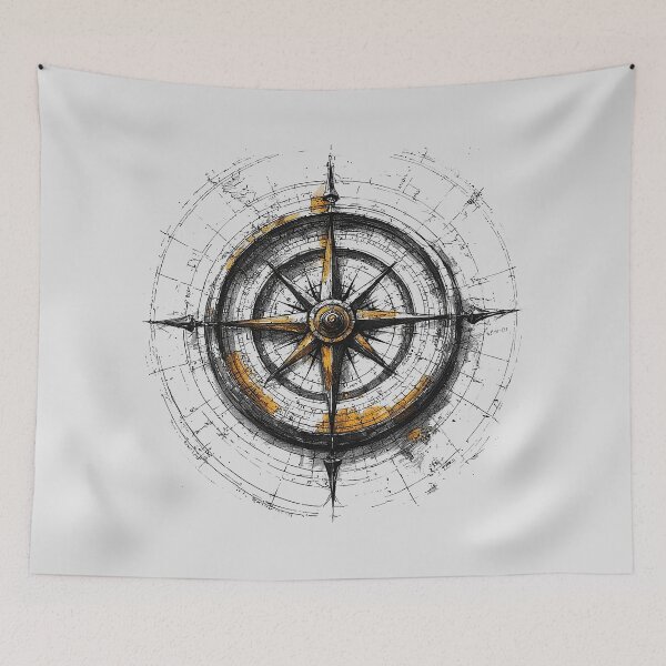 Item preview, Vintage Compass Rose Navigation Art Adventure Travel Gift designed and sold by alizye.