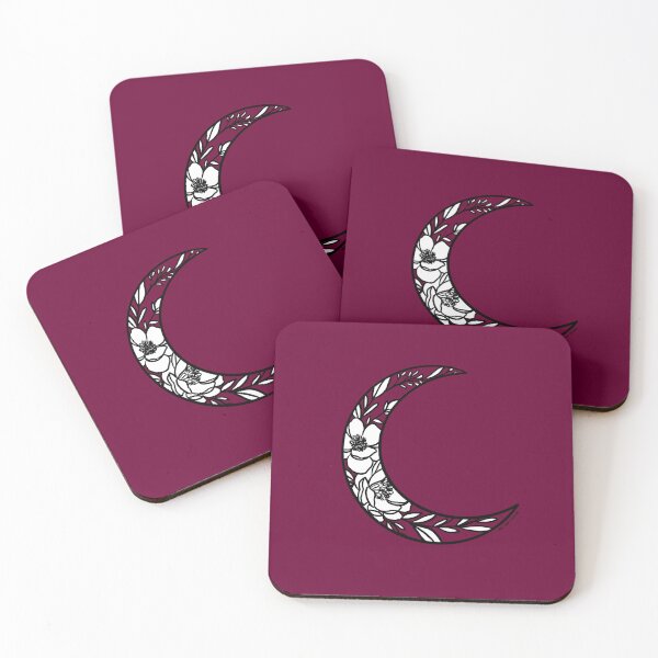 Item preview, Burgundy - A Little Witchy Magnolia Moon - Black and white -  By Bree Craft Designs designed and sold by breecraftdesigns.