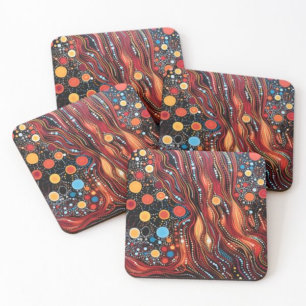 Item preview, Aboriginal Inspired Dot Art - Lava and Magma Streams designed and sold by GrinGalore.