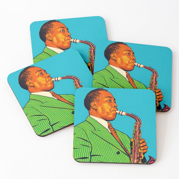 Item preview, Retro Charlie Parker Pop‑Art Jazz Illustration designed and sold by Analog Aura .