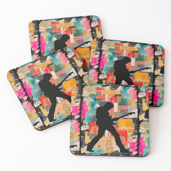 Item preview, Abstract Guitarist Silhouette Collage Art designed and sold by PlanetEye Designs.