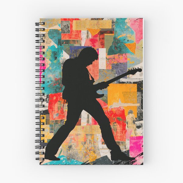Item preview, Abstract Guitarist Silhouette Collage Art designed and sold by PlanetEye Designs.