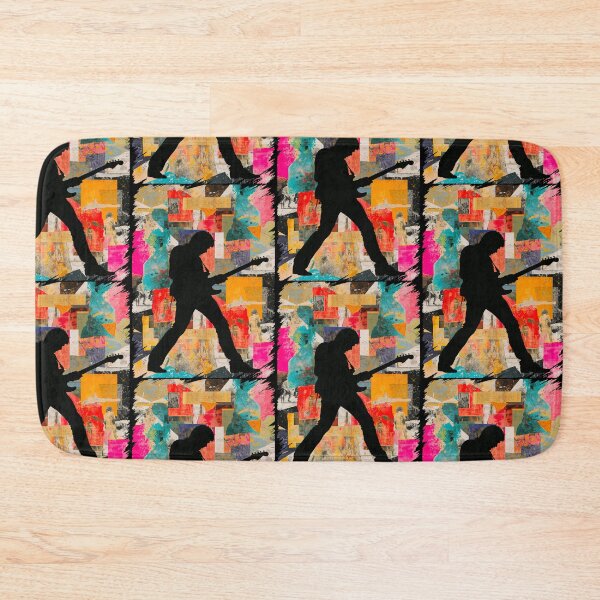 Item preview, Abstract Guitarist Silhouette Collage Art designed and sold by PlanetEye Designs.