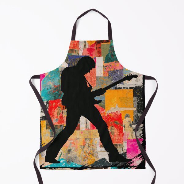 Item preview, Abstract Guitarist Silhouette Collage Art designed and sold by PlanetEye Designs.