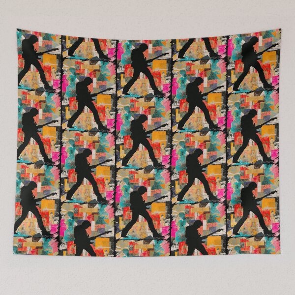 Item preview, Abstract Guitarist Silhouette Collage Art designed and sold by PlanetEye Designs.