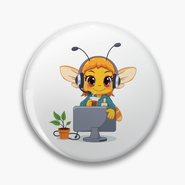 Item preview, Gamer Bee Streamer Chibi Honey Bee Working From Home designed and sold by ArtByKaleem.