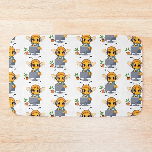 Item preview, Gamer Bee Streamer Chibi Honey Bee Working From Home designed and sold by ArtByKaleem.